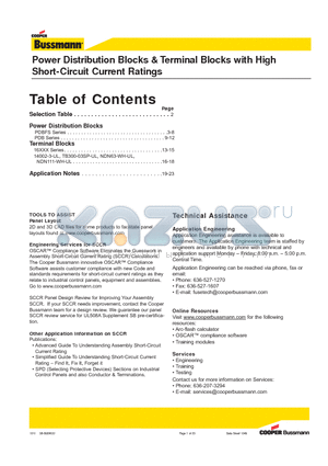 16000-3 datasheet - Power Distribution Blocks & Terminal Blocks with High Short-Circuit Current Ratings