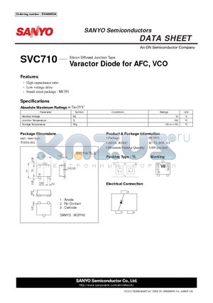 ENA0605A datasheet - Varactor Diode for AFC, VCO