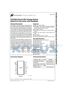 DAC0854CIN datasheet - 8-Bit Voltage-Output