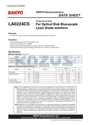 ENA0828A datasheet - PN type Photo Diode For Optical Disk Blue-purple Laser Diode monitors