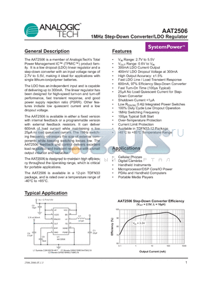 AAT2506IWP-AN-T1 datasheet - 1MHz Step-Down Converter/LDO Regulator
