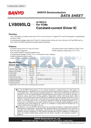 ENA0919 datasheet - Bi-CMOS IC For VCMs Constant-current Driver IC