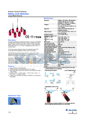 440P-MARB22M9 datasheet - Safety Limit Switches