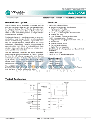AAT2550_08 datasheet - Total Power Solution for Portable Applications