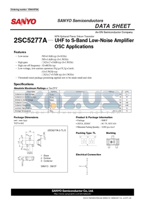 ENA1075A datasheet - UHF to S-Band Low-Noise Amplifier OSC Applications