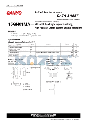 ENA1100A datasheet - VHF to UHF Band High-Frequency Switching, High-Frequency General-Purpose Amplifi er Applications
