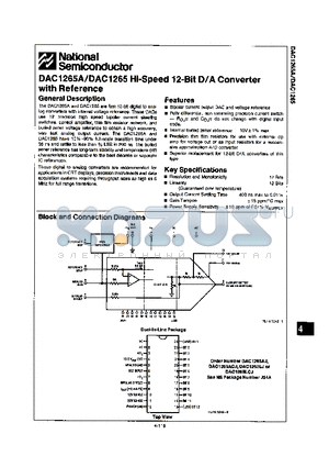 DAC1265LCJ datasheet - HI-SPEED 12-BIT D/A CONVERTER