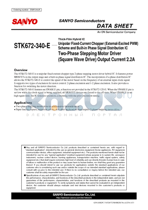 ENA1254A datasheet - Thick-Film Hybrid IC Unipolar Fixed-Current Chopper (External-Excited PWM) Scheme and Built-in Phase Signal Distribution IC Two-Phase Stepping Motor Driver (Square Wave Drive) Output Current 2.2A