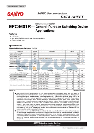 ENA1262 datasheet - N-Channel Silicon MOSFET General-Purpose Switching Device Applications