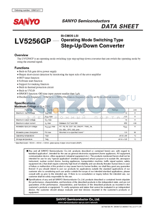 ENA1277 datasheet - Bi-CMOS LSI Operating Mode Switching Type Step-Up/Down Converter