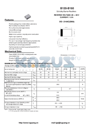 B150 datasheet - Schottky Barrier Rectifiers