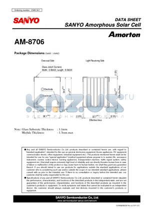 ENA1307 datasheet - Amorphous Solar Cell