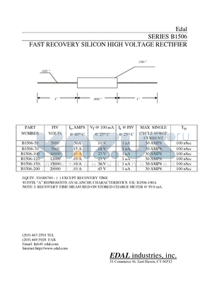 B1506-150 datasheet - FAST RECOVERY SILICON HIGH VOLTAGE RECTIFIER