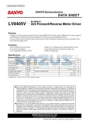 ENA1340A datasheet - Bi-CMOS IC 2ch Forward/Reverse Motor Driver