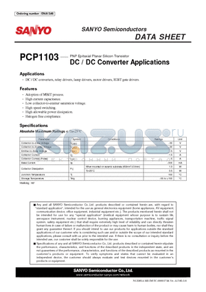 ENA1346 datasheet - PNP Epitaxial Planar Silicon Transistor DC / DC Converter Applications
