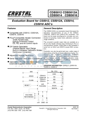 CDB5014 datasheet - Evaluation Board