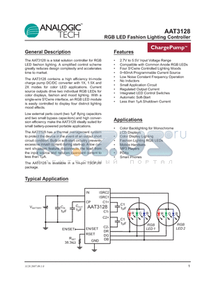 AAT3128ITO-T1 datasheet - RGB LED Fashion Lighting Controller