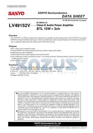 ENA1408B datasheet - Class-D Audio Power Amplifier BTL 15W  2ch