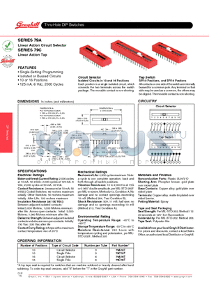 79A16T datasheet - Thru-Hole DIP Switches