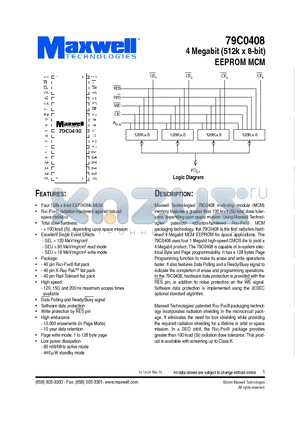 79C0408 datasheet - 4 Megabit (512k x 8-bit) EEPROM MCM