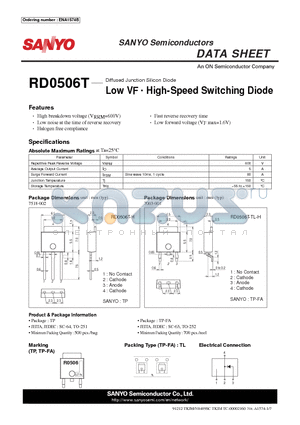 ENA1574B datasheet - Diffused Junction Silicon Diode Low VF . High-Speed Switching Diode