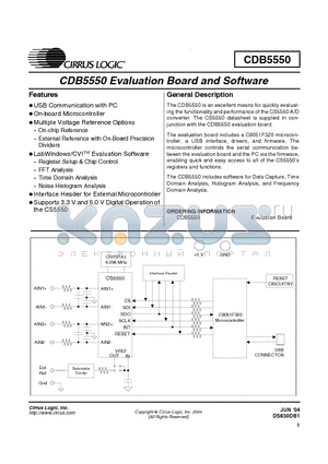 CDB5550 datasheet - Evaluation Board and Software