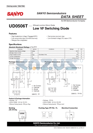 ENA1705A datasheet - Diffused Junction Silicon Diode Low VF Switching Diode