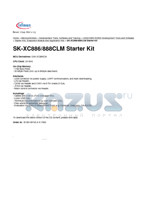 B158-H8743-X-X-7600 datasheet - SK-XC886/888CLM Starter Kit
