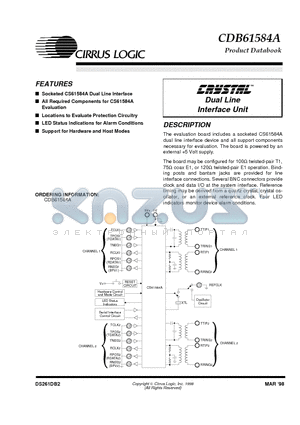 CDB61584A datasheet - Dual Line Interface Unit