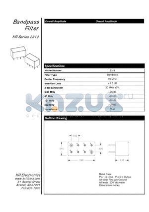 2312 datasheet - Bandpass Filter