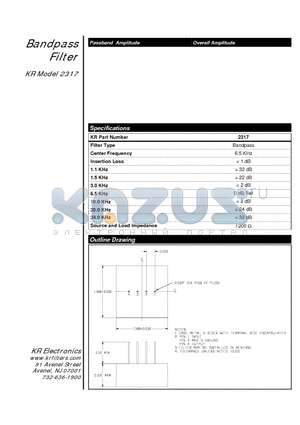 2317 datasheet - Bandpass Filter