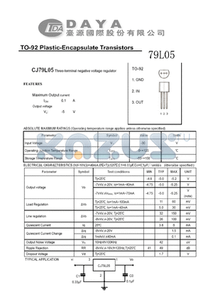 79L05 datasheet - TO-92 Plastic-Encapsulate Transistors