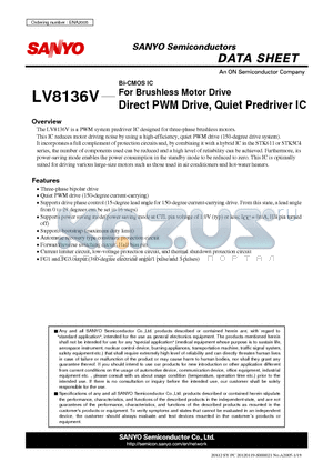 ENA2005-D datasheet - For Brushless Motor Drive Direct PWM Drive, Quiet Predriver IC