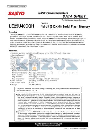 ENA2094 datasheet - 4M-bit (512K8) Serial Flash Memory