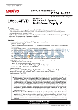 ENA2141 datasheet - For Car Audio Systems Multi-Power Supply IC