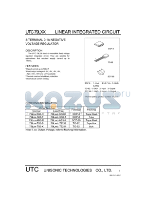 79LXX-S08-T datasheet - LINEAR INTEGRATED CIRCUIT