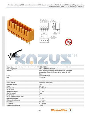 1604470000 datasheet - SL 3.5/2/180G3.2SN OR