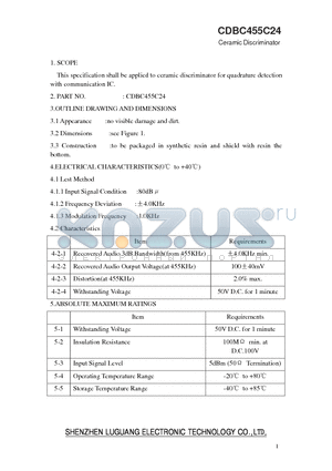 CDBC455C24 datasheet - Ceramic Discriminator