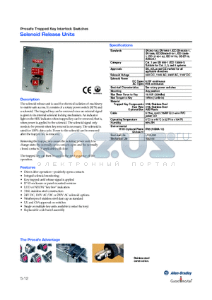 440T-AIPB22 datasheet - Solenoid Release Units