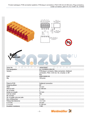 1605070000 datasheet - SL 3.5/2/90G3.2SN OR