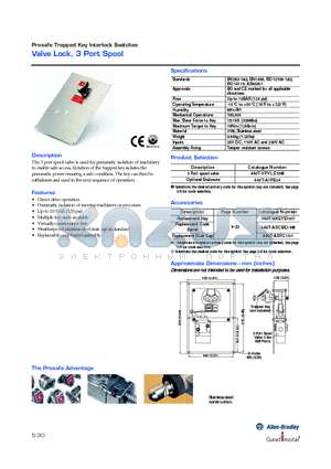 440T-ASFC10 datasheet - Valve Lock, 3 Port Spool