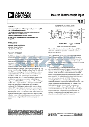 7B27-E-04-2 datasheet - Isolated Thermocouple Input