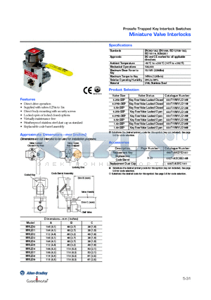 440T-VMVLE15 datasheet - Miniature Valve Interlocks