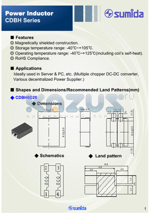 CDBH12D58 datasheet - Power Inductor