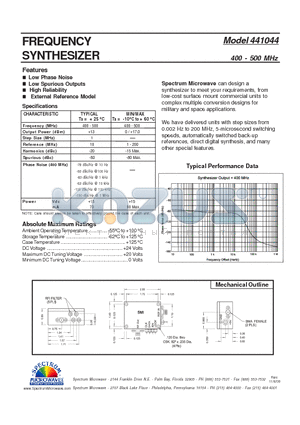 441044 datasheet - FREQUENCY SYNTHESIZER