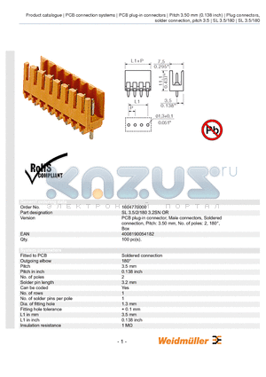 1604770000 datasheet - SL 3.5/2/180 3.2SN OR