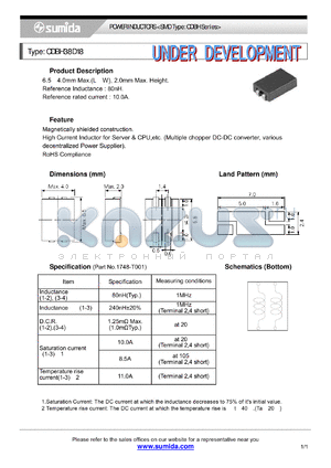 CDBH38D18 datasheet - POWER INDUCTORS