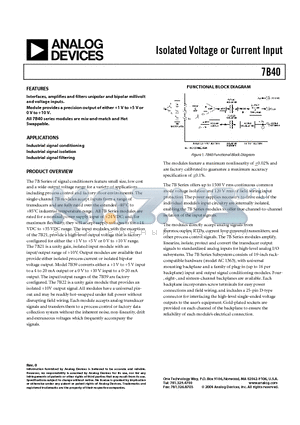 7B40-06-2 datasheet - Isolated Voltage or Current Input