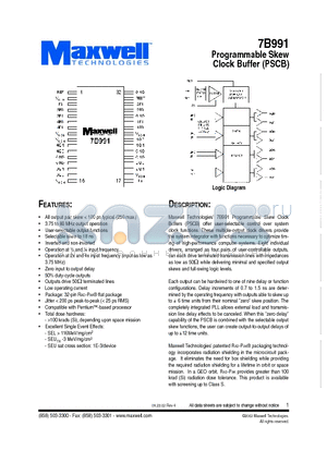 7B991RPFI datasheet - Programmable Skew Clock Buffer (PSCB)