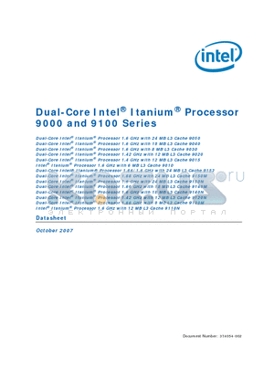 314054-002 datasheet - Dual-Core Intel Itanium Processor